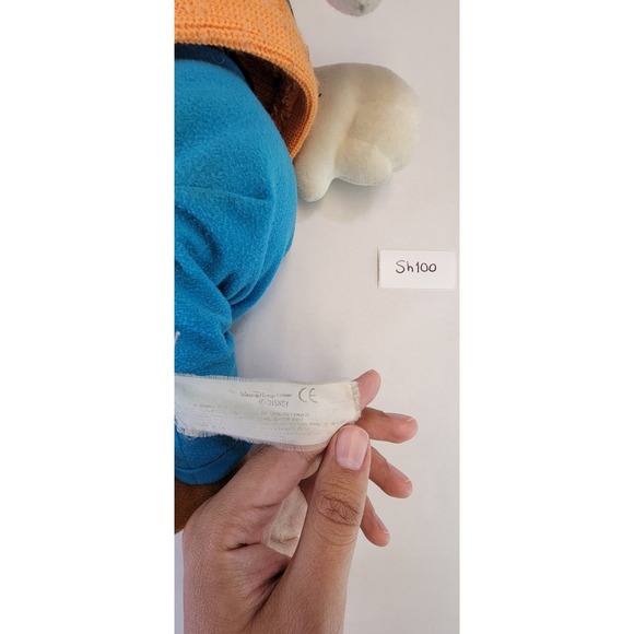 Disney Goofy Plush Stuffed Toy Orange Sweater Blue Pants Green Hat - Picture 4 of 4